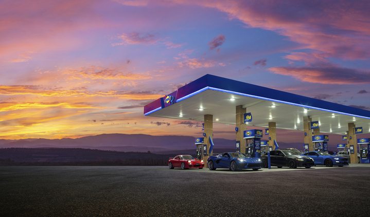 sunoco gas station at sunset