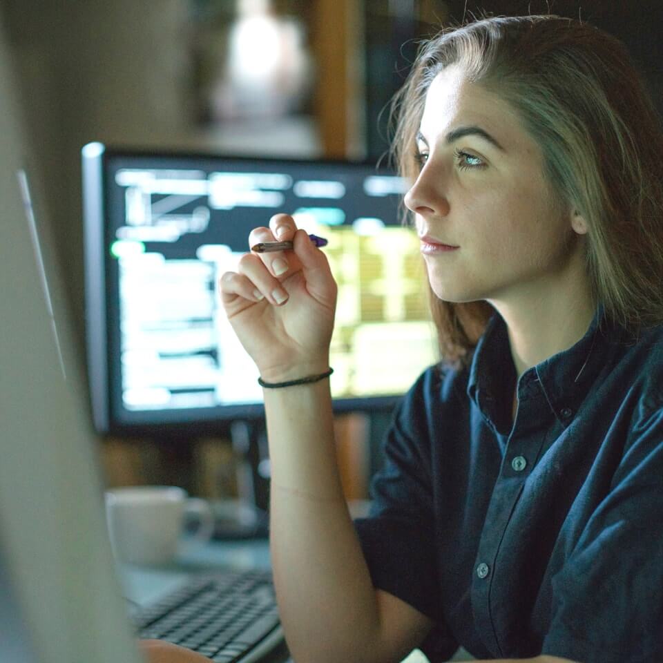 Women looking at computer screen