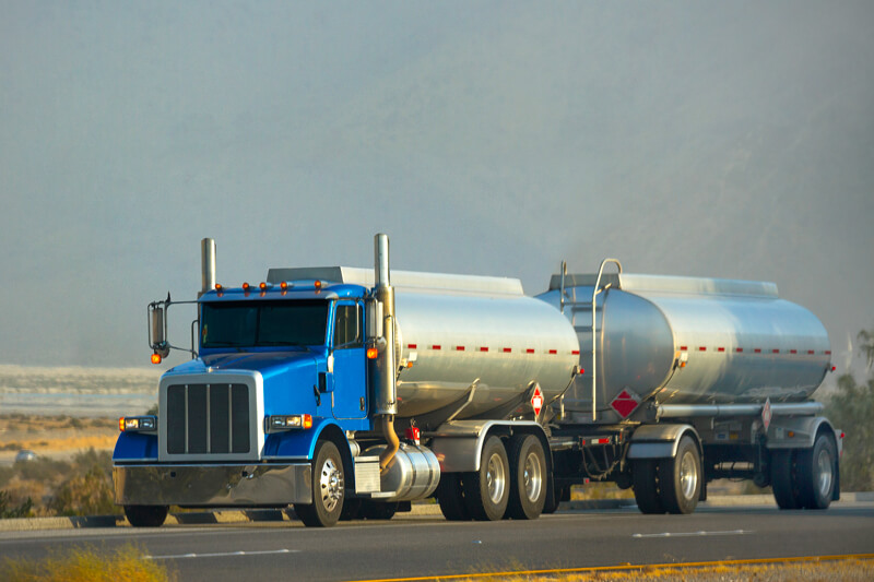 Fuel truck on highway